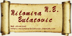 Milomira Bulatović vizit kartica